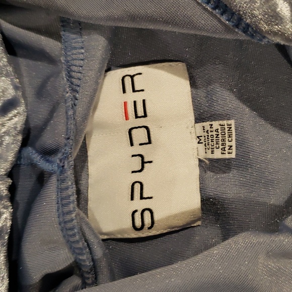 Spyder Light Blue Velour Crop Hoodie Medium - Picture 4 of 6